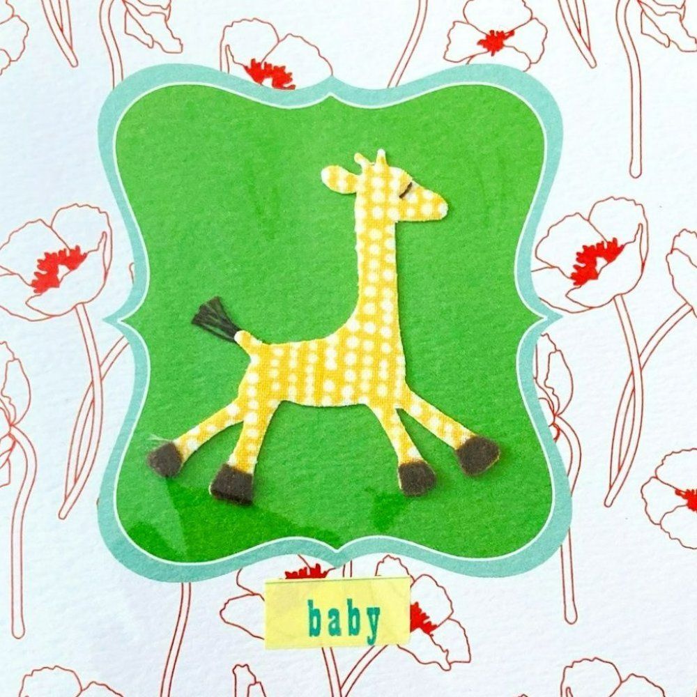 Welcome Baby 3D Baby Giraffe Greeting Card